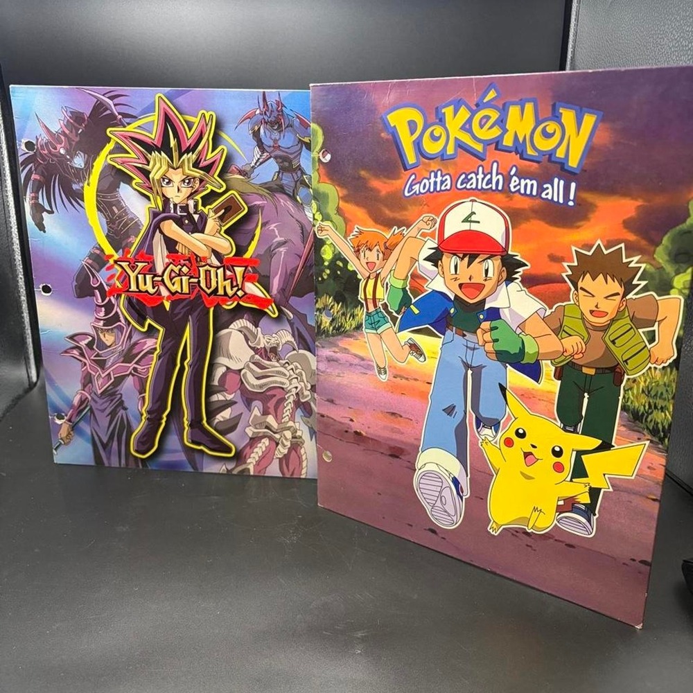 Pokemon and Yugioh Retro collectible School Pocket Folders